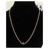 Sterling faceted chain necklace w/ black Pearl