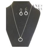 Sterling & clear gemstones necklace & earring set