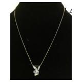 Sterling chain w/ Sterling & Diamond Playboy