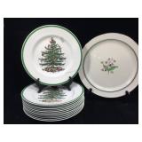 Old ivory syracuse charger & 12 Spode plates