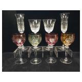 Layer cut crystal goblets, crystal flutes & wine