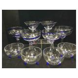Glass cobalt swirl margarita glasses, champagne