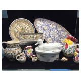 Hand painted Portugal ceramics, Cordon blue duck