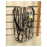 11 inch Art glass vase , clear with dark glass