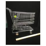 Miniature wire shopping cart, about 7 inches wide