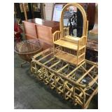 Bentwood glass top coffee table, end table &