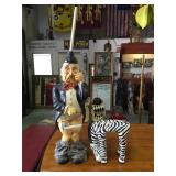 Mini zebra table, repaired & tp holder, broke &