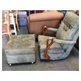 Microfiber rocker w/ ottoman