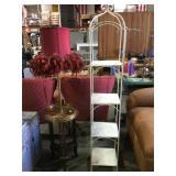 Vintage table-lamp combo & 4 tiered display