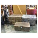 2 vintage/antique steamer trunks, vintage foot