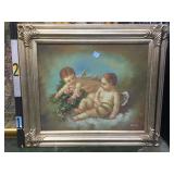 B. Farrari signed oil on canvas, framed,