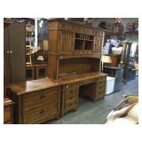 Wooden 2- drawer file cabinet & matching wooden