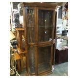 Wooden display cabinet , glass for side is