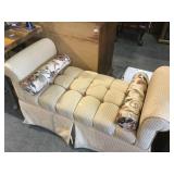 End of bed padded bench w/ pillows