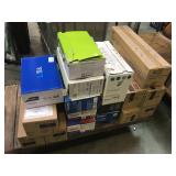Large lot of assorted toner cartridges in boxes