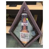 Vintage Coors beer mirror with wood frame -