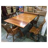 Very nice wooden dining table with 6 chairs and 3