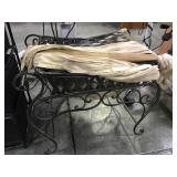 Metal decorative foot stool with cloth wrapping