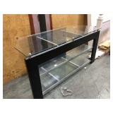 Metal and glass tv stand