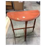 Small wooden semicircular side table
