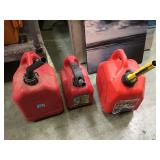 Lot of 3 gas cans