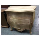 Curved front wooden 3 drawer stand