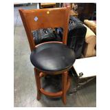 Wood swivel bar stool