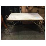 Metal and marble small vintage stand