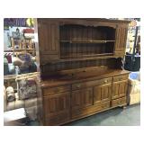 Lighted wooden hutch