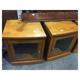 Pair of glass door side tables
