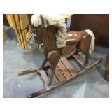 Vintage wooden rocking horse