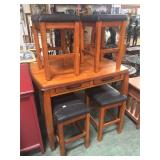Malaysian wood breakfast table with 4 drawers a