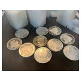 10 - 1oz silver 999 fine rounds 10xmoney -