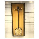 Traditional Japanese Snakeskin Shamisen Mounted