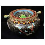 Vintage brass Cloisonné Asian incense burner