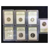 Jefferson Nickels  & Washington Quarters , cased