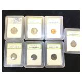 Washington Quarters, Nickels  & Pennies , cased &