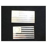 2- piece set of Sterling Flags of the American