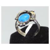 Sterling & Turquoise Southwest style  ring, size