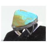 Sterling & Turquoise Native Amer. Ring signed