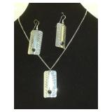 Sterling & blk onyx Southwest style necklace &