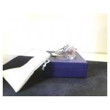 Sterling cuff bracelet w/ dried flower, Mexico,