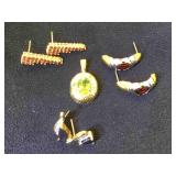 3- pairs of sterling earrings & a pendant,