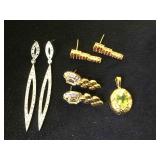 3- pairs of sterling earrings & a pendant,