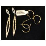 3- pairs of sterling earrings
