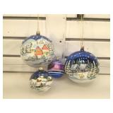 Christopher Radko Painted Snowy Village Ornaments