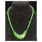Spinach green Jade necklace