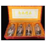 Set of 4 Asian erotic reverse painted snuff