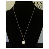 14K Gold Opal  Necklace 4.55 CT and Diamonds