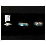 3- Turquoise  & MopSouthwest style rings, some